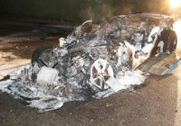 В Бельгии полностью сгорел Jaguar F-Type