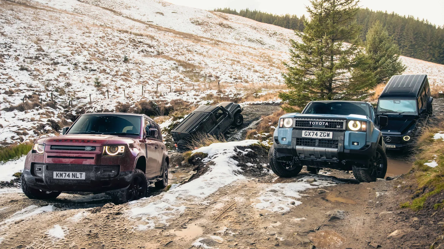 Mercedes G500 vs Land Rover Defender vs Ineos Grenadier vs Toyota Land Cruiser